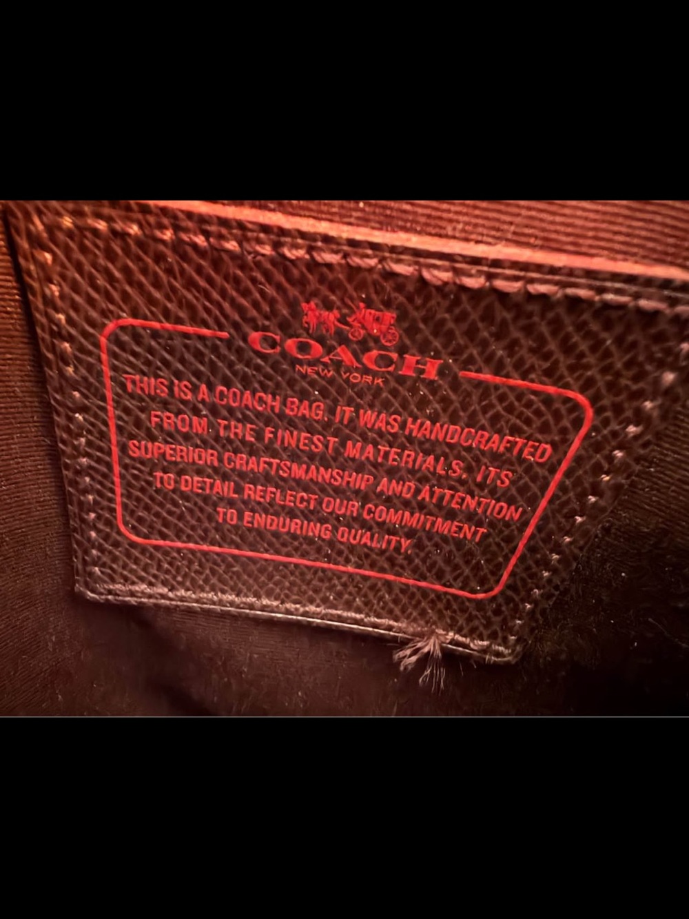 Coach Red Pebbled Leather Tote - Picture 3 of 4